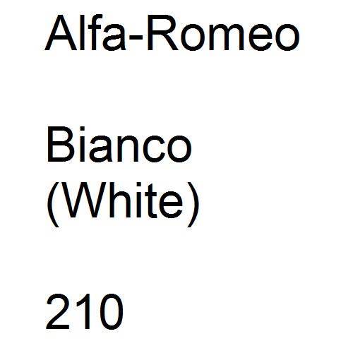 Alfa-Romeo, Bianco (White), 210.